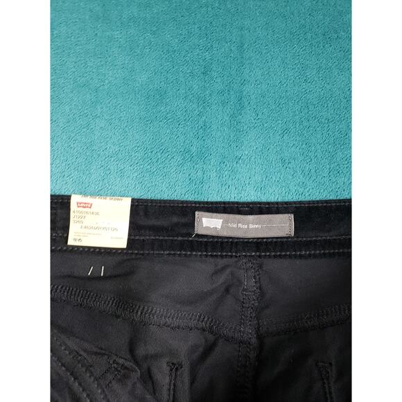 Levis Jeans Size 14 Womens Black Velvet Pants Stretch Mid Rise Skinny NWT - Picture 5 of 16